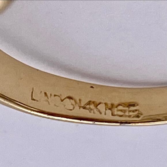 LIND 14K HGE Cubic Zirconia Vintage Costume Engagement Ring - Picture 9 of 16